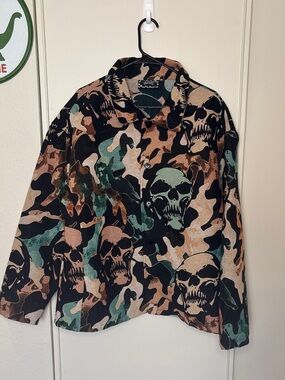 Rebel Vengeance Unisex XL Skull Camo Jacket